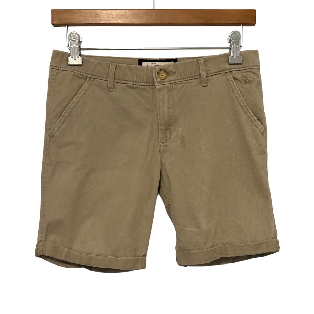 Abercrombie Kids Khaki Tan‎ Chino Shorts with rolled Cuffs 16 Pre-Owned